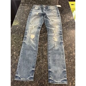 PRPS Men's Jeans MEDIUM INDIGO Destroyed Style Plants Light Was Size 31x32